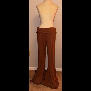 Current Mood Dolls Kill ‘DEW MORNING’ Brown Foldover Flare Yoga Pants NWT XL